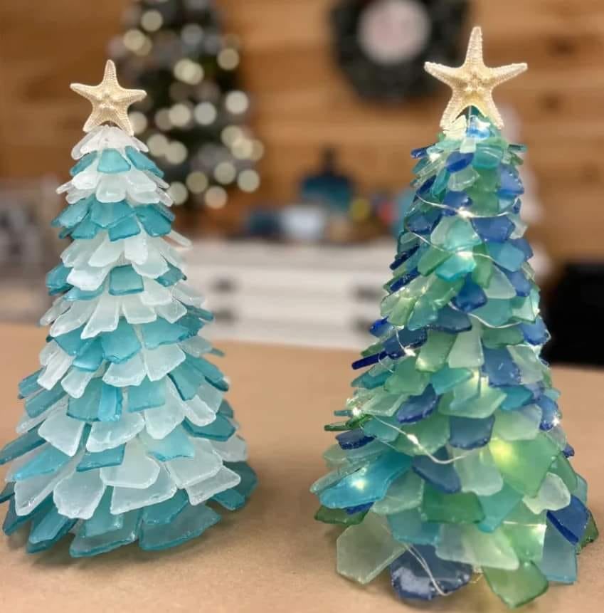 Lighted Sea Glass Trees at Hardwick Winery Sarurday April 27th 4pm