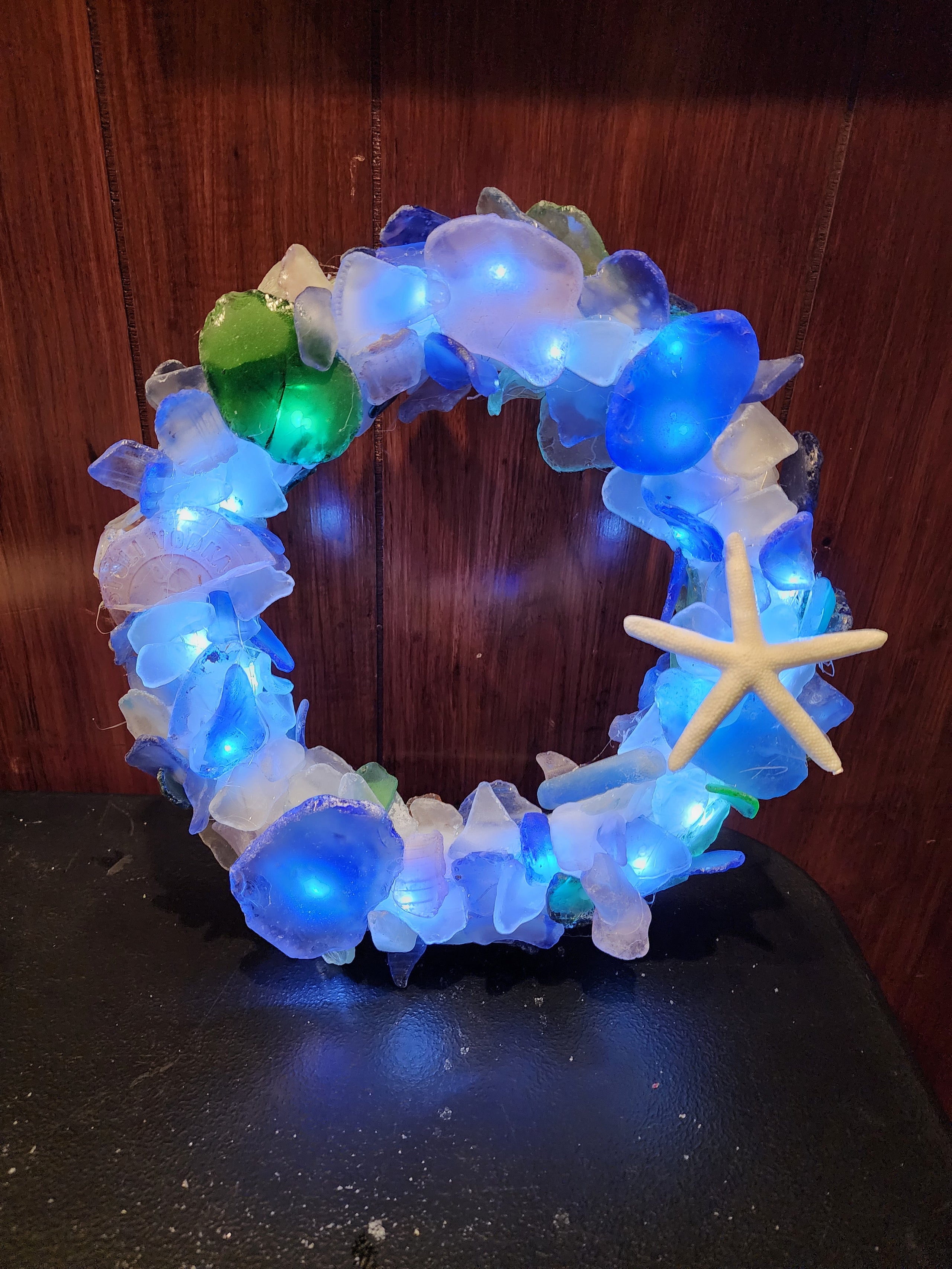 Lighted Sea Glass Wreath at Iron Duke Brewery in Ludlow MA - Sunday ...